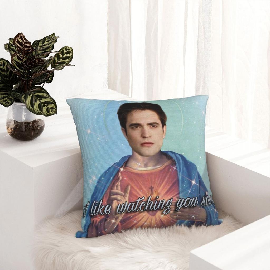 Twilight Edward Jezus Kussensloop Bedrukking Polyester Kussenhoes Robert Pattinson Sierkussenhoes Huis Ritssluiting 40*40cm