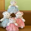 Adorable Soft Plush Rabbit And Bear Dolls In Floral Dresses For Unique Gifts