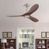 Nordic Silent Ceiling Fan Light with Wood Grain for Coffee Shop or Restaurant Decor