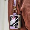 Luxury Plating Leather Shoulder Strap Case For Samsung Galaxy Z Flip 6 Screen Glass Ring Holder Cover For Galaxy Z Flip 5 Cases