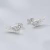 Fashion Zircon Wing Stud Earrings For Women Luxury Shiny Creative Angel Wings Silver Color Ear Studs Jewelry Gifts