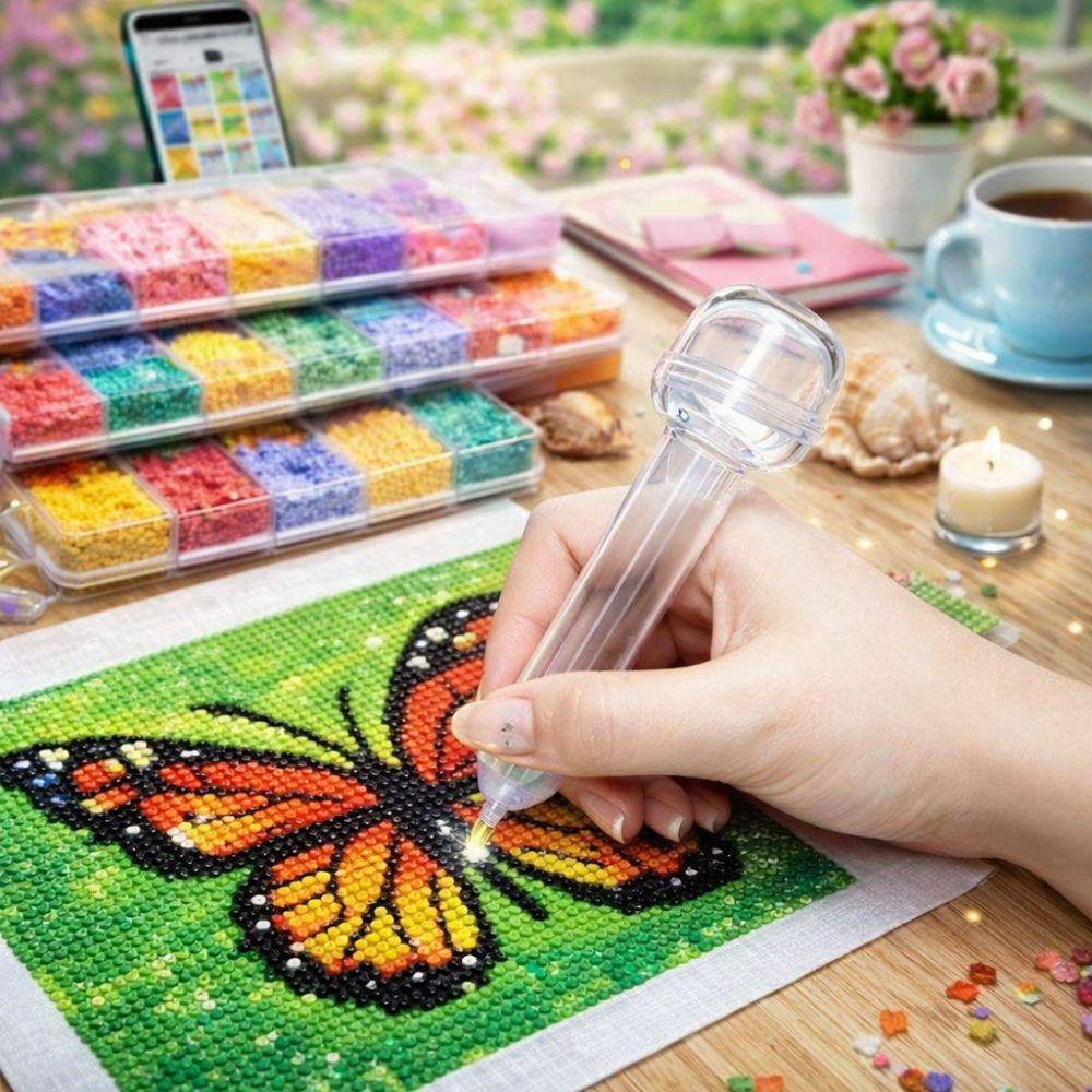 3D Pixel Puzzle Automatic Press Bead Pen Anti-slip Fuse Bead Pen Bead Dispenser  Miniature Artwork