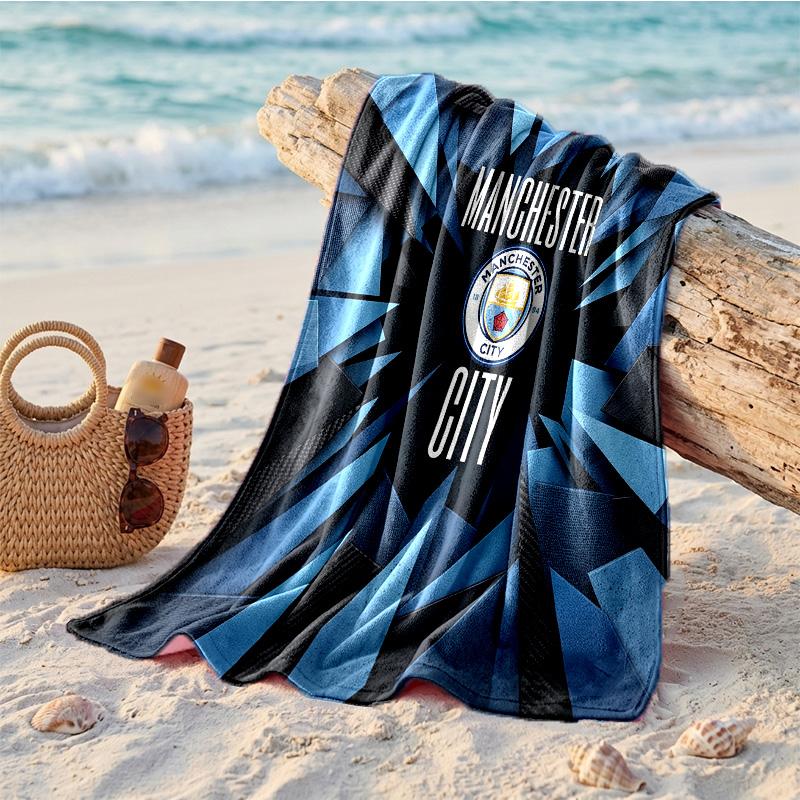 Asciugamano da Spiaggia in Microfibra con Stampa Manchester City Asciugatura Rapida Assorbente Grande Asciugamano per Spiaggia Nuoto Viaggio
