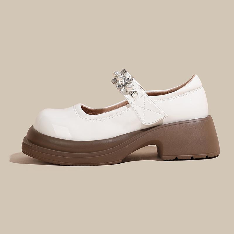 thick-soled Mary Jane small leather shoes women's new single shoes soft leather, large size women's shoes 1 4