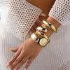 3PCS Exaggerated Acrylic Irregular Cuff Bracelets for Women Punk Geometric Wide Chunky Open Bracelets Set Daily Party Jewelry