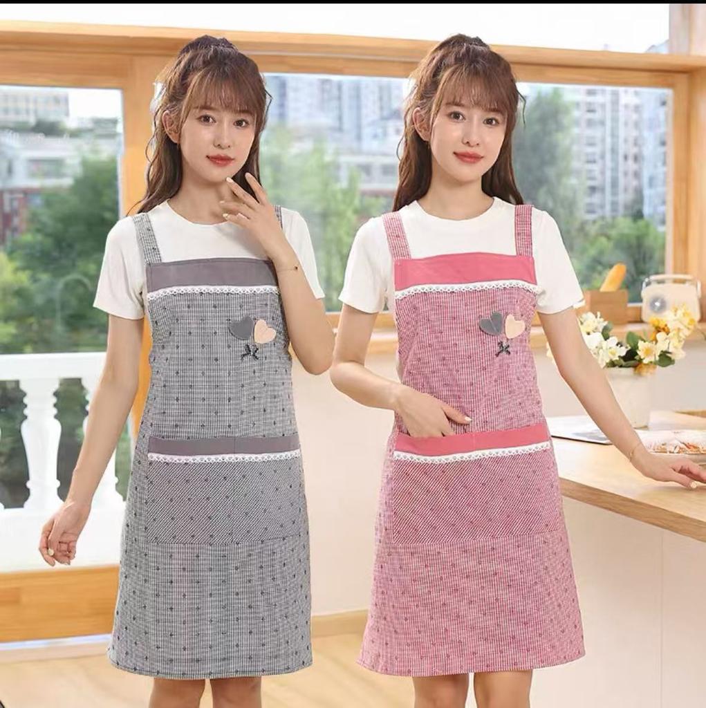 New Home Kitchen Apron Pure Cotton Women's Fabric Soft Summer Thin Cooking Waist Foreign Style