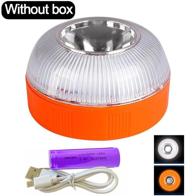 Boxed Spanish V16 Car Warning Light LED White Rechargeable Emergency Light Battery Charging Yellow Flash Flashing Traffic Light