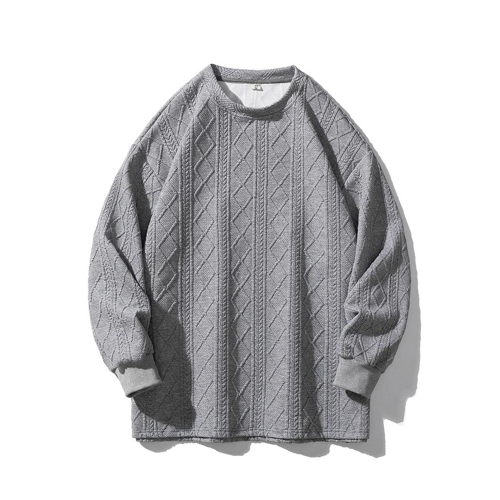 2026 Spring Autumn Men Diamond Pattern Hoodies Men Casual Korean Tshirts Male Soild Color Tops Man Oversize Black Sweatshirts