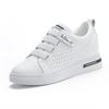 Women's inner height increase casual shoes spring and summer new sports shoes Velcro travel hollow punching women's shoes