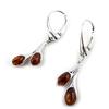 Les Trésors De Lily [N2256] - Silver 'Inspiration' Amber Sleepers (rhodium-plated) - 23x12 Mm