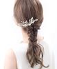 VINGTAINE Hair Comb with and Flower Perfect for Large Hair Popular and Trendy Pearl, Leaf, Design, Weddings, Accessories, Gift, H7681-