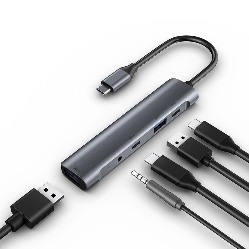 Aluminum Alloy USB C Adapters Supports 4K HDTV 60WPD Fast Charging And Multiple Port Expansion