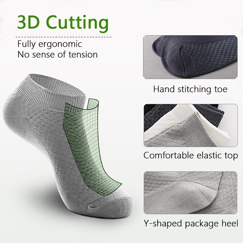 5 Paar Herren-Business-Socken aus Bambusfaser, antibakteriell, Deodorant, atmungsaktiv