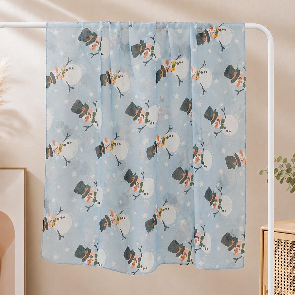 Soft Snowman Scarf Lightweight Neck Scarf Festive Christmas Scarf Fall
