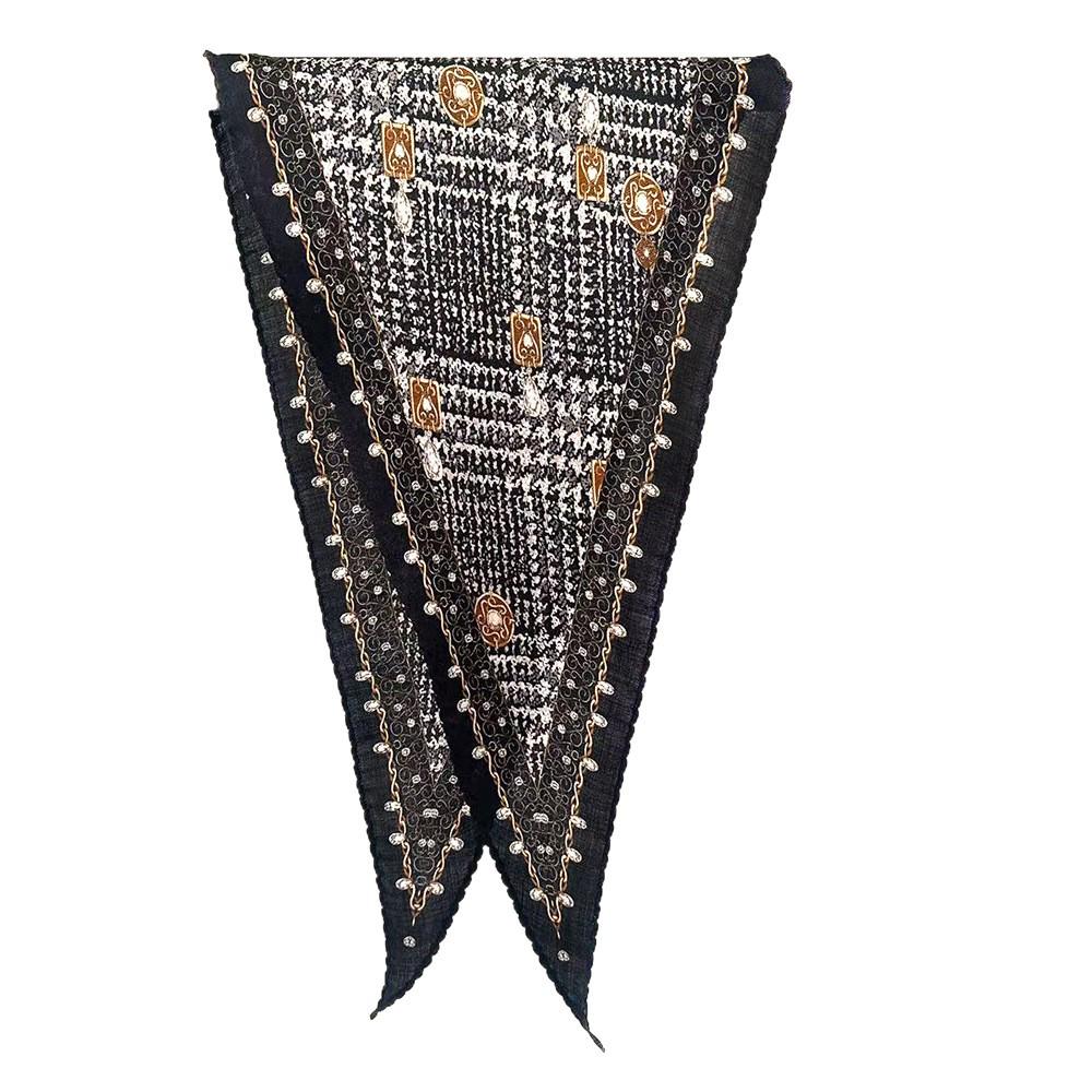 Lace Silk Wool Diamond Scarf: Versatile Autumn/Winter Double-Sided Mulberry Silk and Wool Shawl
