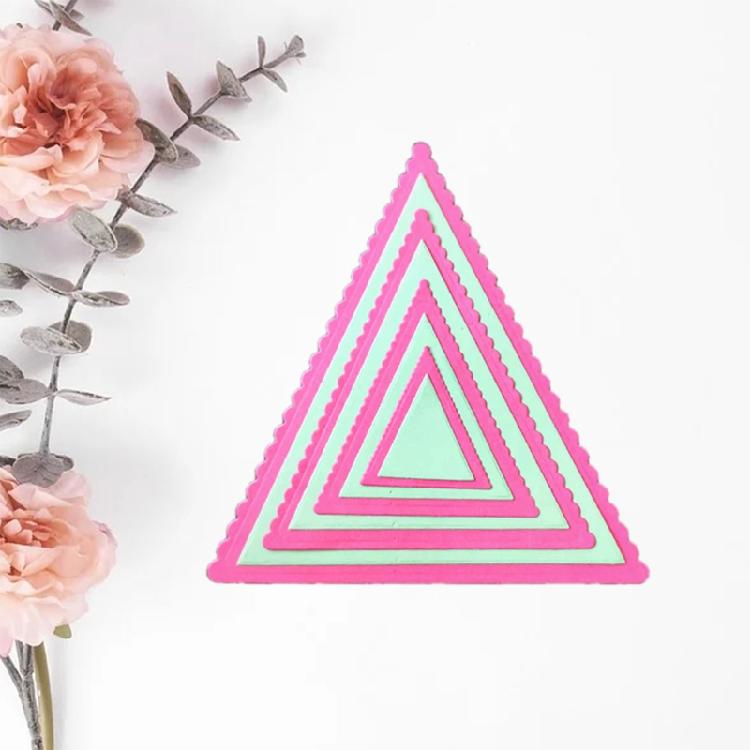 Triangular Cutting Dies Lace Embossing Die Cuts Stencil for Cardmaking DIY Alb