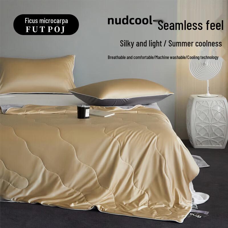 Fuchier Porong Glossy Satin Summer Quilt