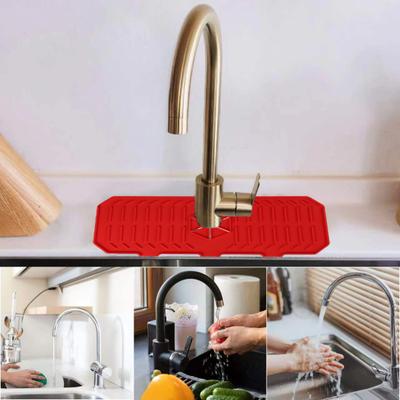 Spritzschutz für Küchenspüle, Wasserhahn-Matte, weich, flexibel, einfache Installation, schnell trocknend, für die Arbeitsplatte, Wasserhahn-Matte, Waschbecken-Tropffänger-Tablett