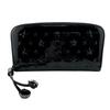 Round Zip Patent Leather Purse Black Patent Leather Women Used