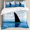 Shark Duvet Cover Set Types of Sharks Pattern Duvet Cover Set Bedclothes Pillowcase Double Queen King Size Polyester Bedding Set