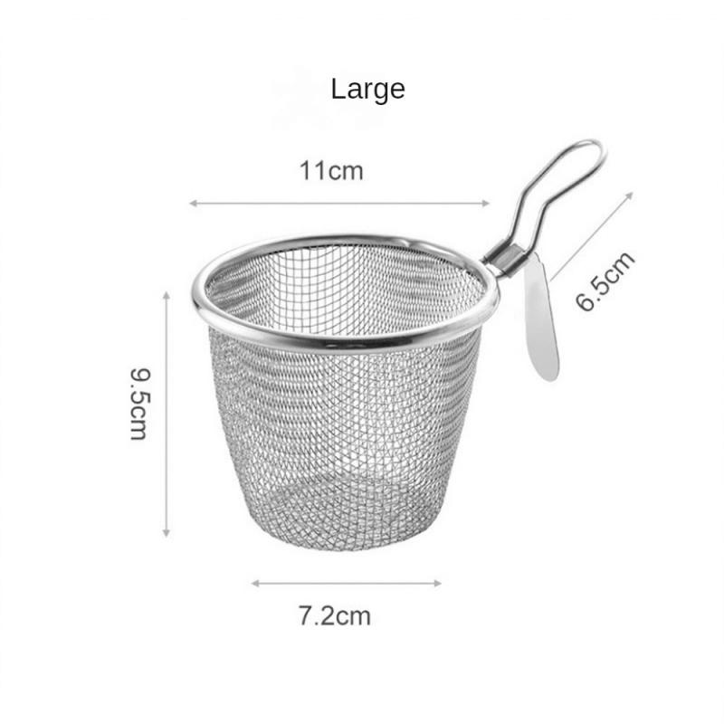 304 Stainless Steel Noodle Drainer Filter Mesh Sieve Household Kitchen Hot Pot Colander Fishing Noodle Spoon Frying Filter Spoon