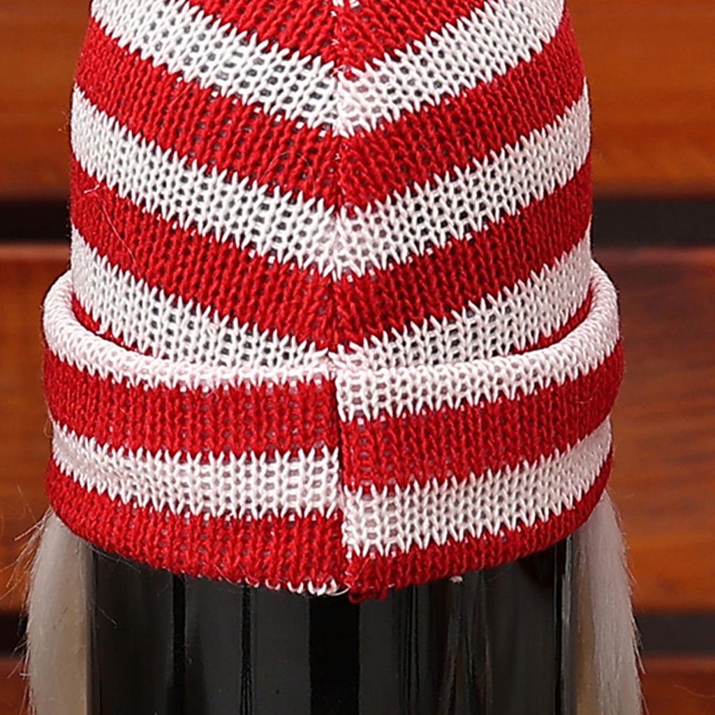 Knitted Santa Bottle Toppers User Friendly Christmas Decoration For Holiday Tabletop Decors And Family Gatherings