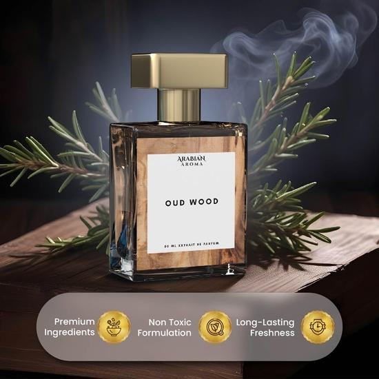 Arabian Aroma Oud Wood Men's Perfume | Woody Oud with Agarwood, Cardamom, Sandalwood Notes | Perfumes for Men With Long Lasting Fragrance