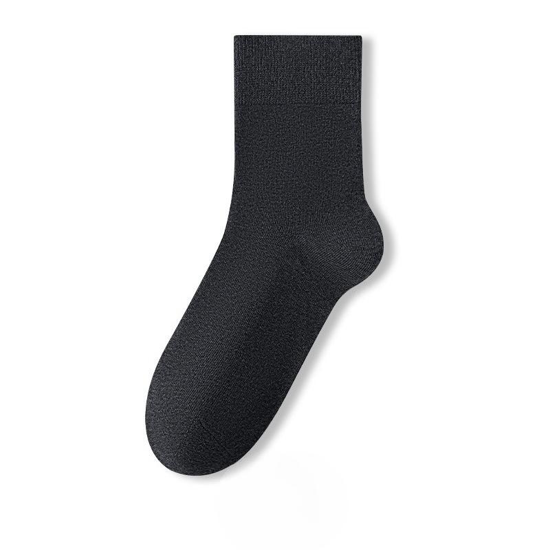 Men's Spring and Autumn Pure Cotton Pure Color Business Leisure Sweat Absorbing Breathable Antibacterial Socks