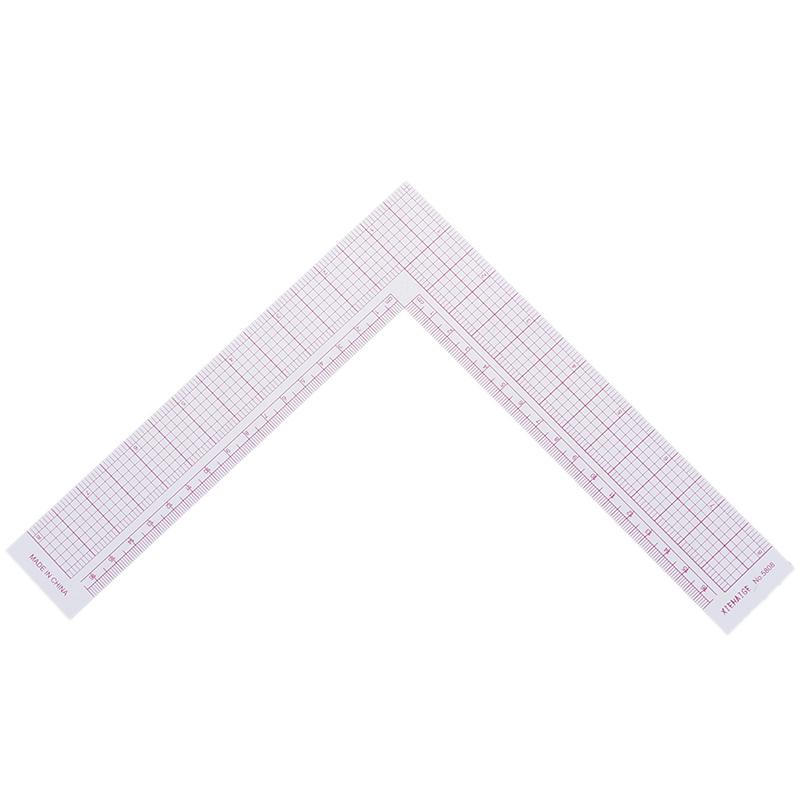 Tailor Drawing Craft Tool Plastové pravítko ve tvaru L Šicí čtvercové křivkové pravítko