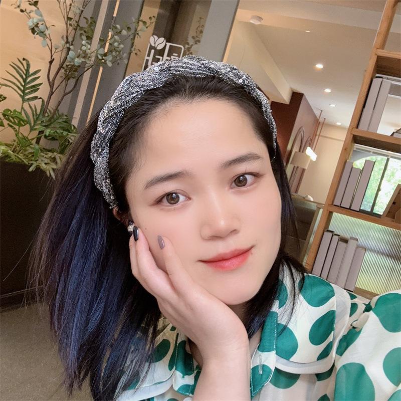 Fashion Twist Braided Headband Sequins Premium Versatile Going Out Face Washing Hair Accessories Headband Women