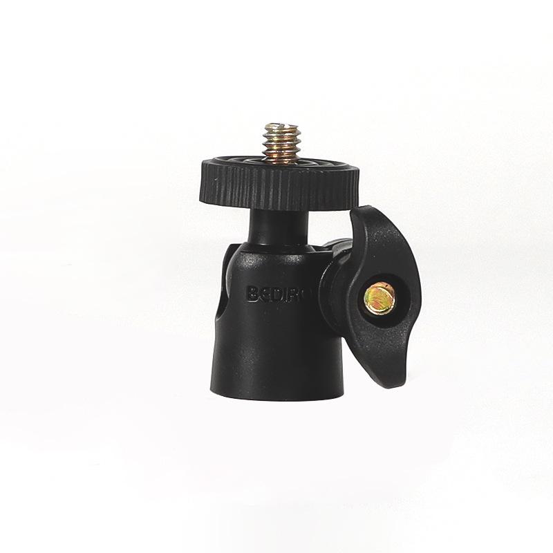 

Small Metal Pan Tilt Tripod with 1/4 Mount for Camera or Phone, Featuring Additional Clip and Horizontal Bar for Overhead Shots