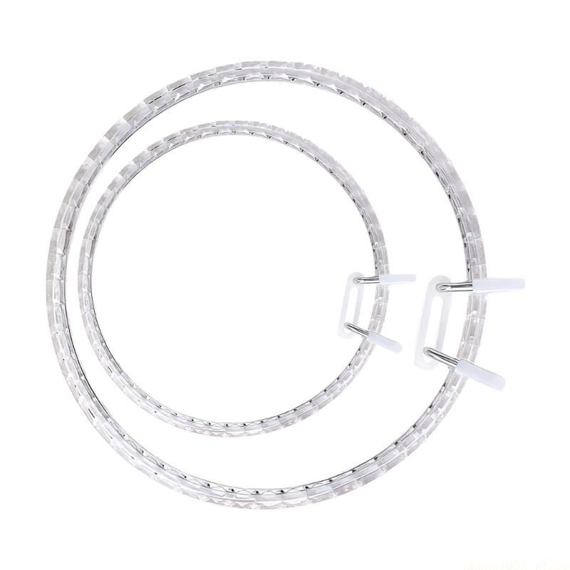 QX2E 2Pcs Nonslip Spring Embroidery Frame Craft Of Sturdy Acrylic For Professional