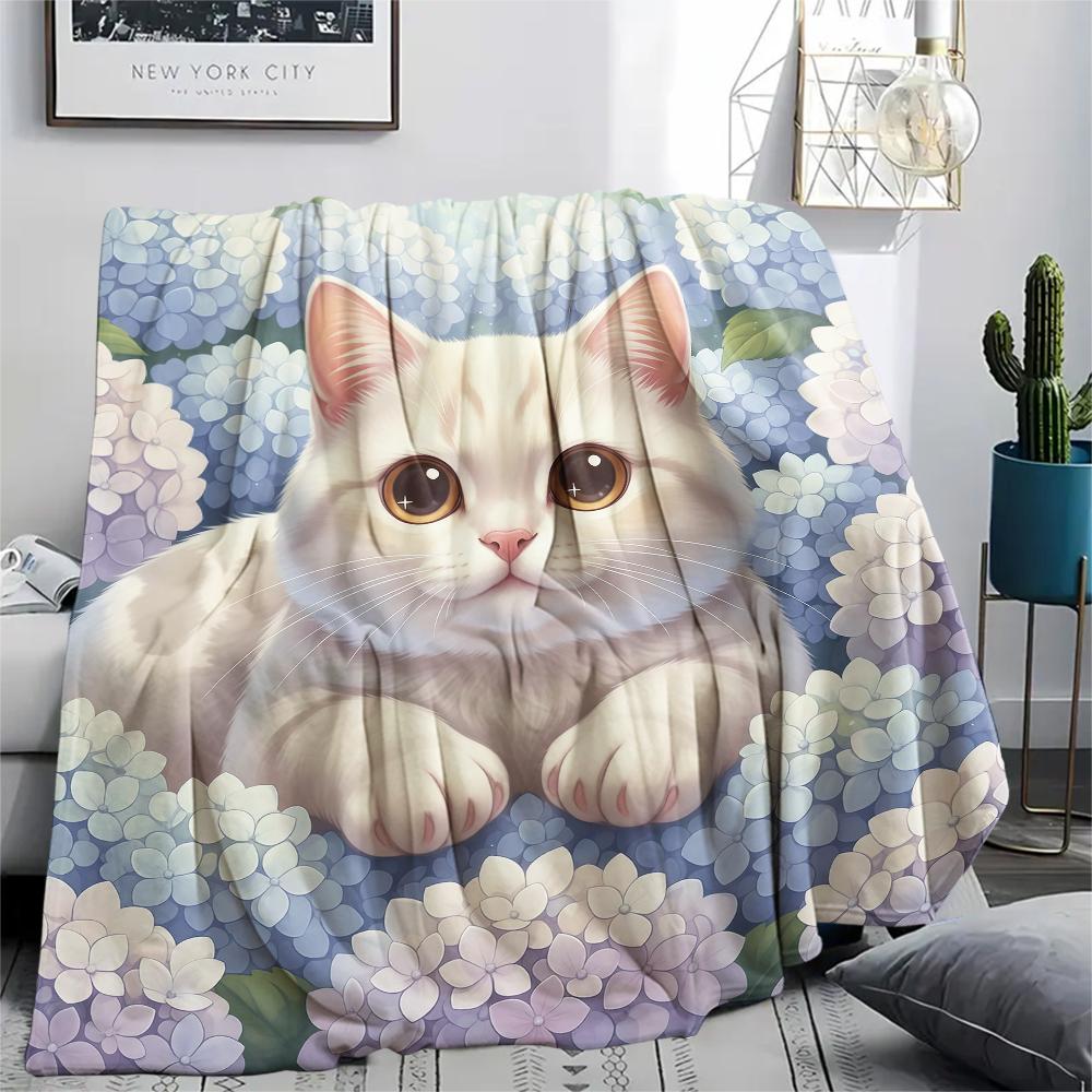 1 Stück Flanelldecke mit Cartoon-Druck, Hohe Qualität, Bequem für alle Jahreszeiten, Heimdekoration, Wärme und Komfort, Perfekt als Weihnachts- oder Geburtstagsgeschenk