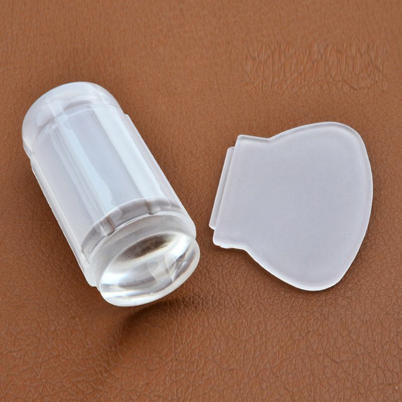 Miękki silikonowy przezroczysty żel klejący stempel do zdobienia paznokci Przezroczysty silikonowy żel do stemplowania paznokci i skrobak do stempli