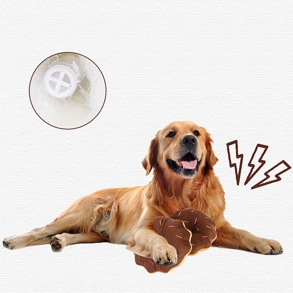 Bite Resist Texture Dog Chew Ring Plush Surface Cartoon Stuffed Toy Puppy Teething Use