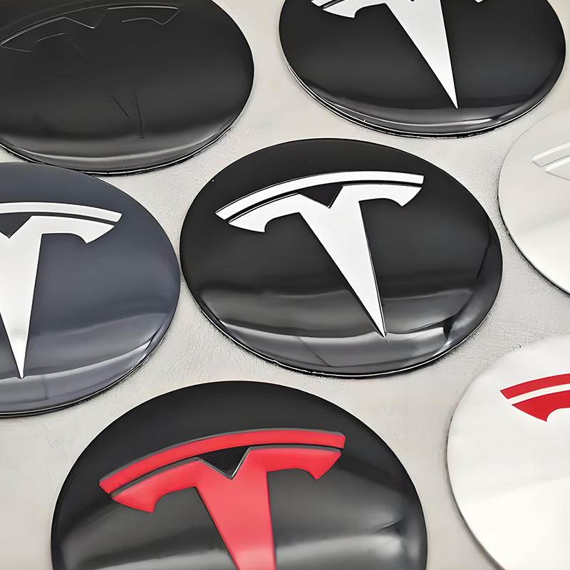 ICTB3 4Pcs 56mm Tesla Hub Cap Center Cap Logo High Quality Sticker For Model 3 Model Y Model S X Personalized Car Sticker Accessories