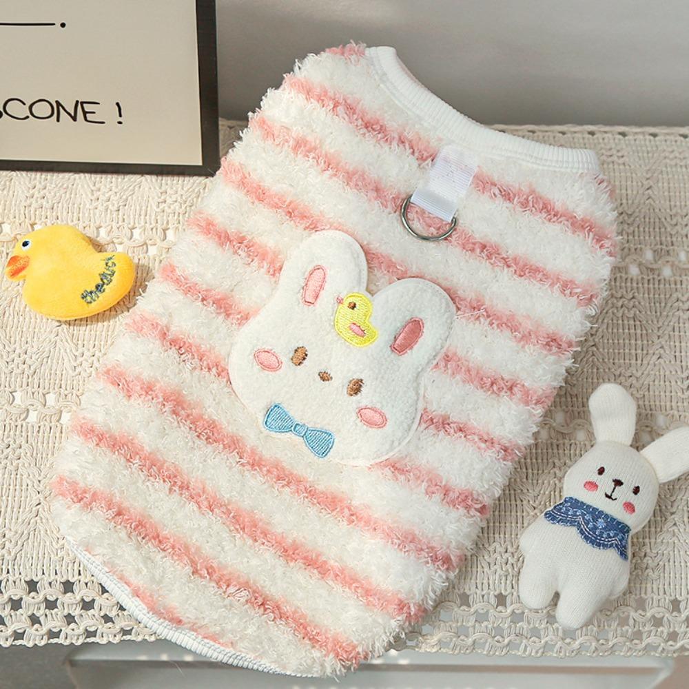 

Cute Flannel Winter Dog Cat Clothing Breathable Wear Resistant Cat Vest Thickened Warm Puppy Coat For Small Medium Pet XS рожевий