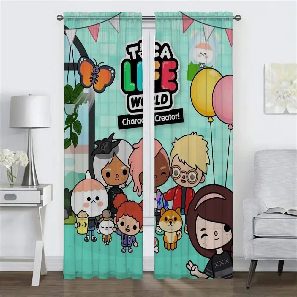 Tocas Life World Priečkový záves do izby 2 panely Domáce interiérové závesy Halloweenska dekorácia Tieniace závesy Tyl do spálne