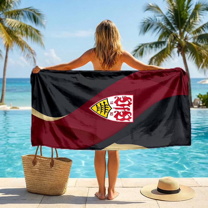 Asciugamano da Spiaggia Calcio VfB Stuttgart Morbida Microfibra Asciugamano Estivo Asciugatura Rapida Assorbente per Spiaggia Piscina Viaggio
