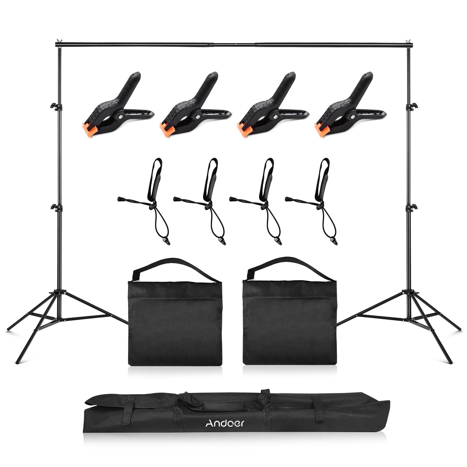 

Andoer 2,6 * 3 метра/ 8,5 * 10 футов алюминиевый сплав студийный фон стойка кронштейн регулируемый чёрный