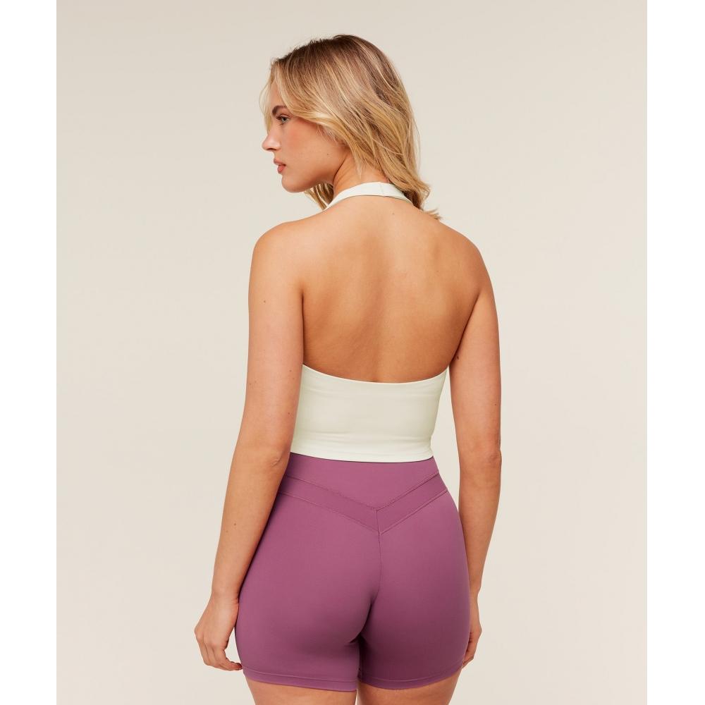 Gymshark Halter Neck Cami With Shelf Soft White B8a5t Wcmy