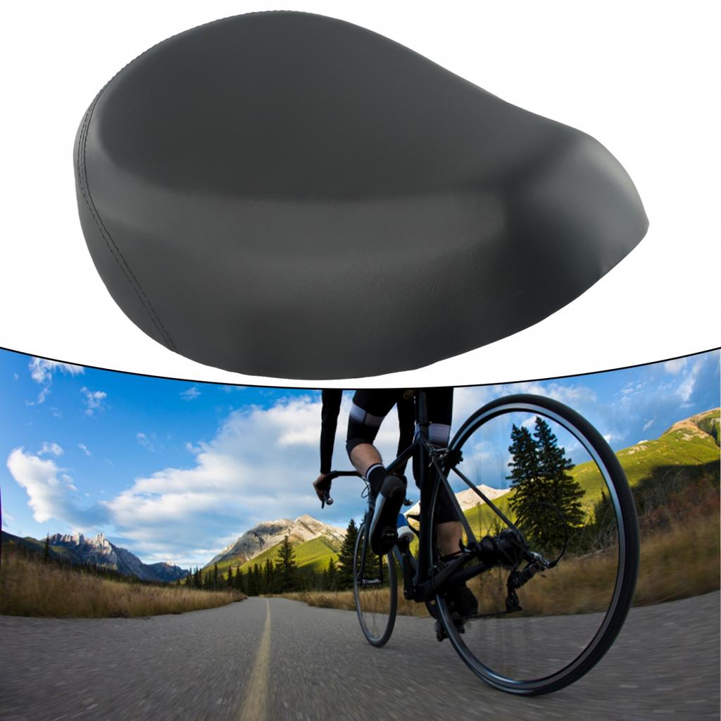 Widen Seat Pad Cushion Electric Bicycle Outdoor Sports High Elastic Leather