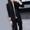 Men Trench Windbreaker Large Neckline Solid Color Slim Mid-length Draping Overcoat Outwear Cloak Streetwear