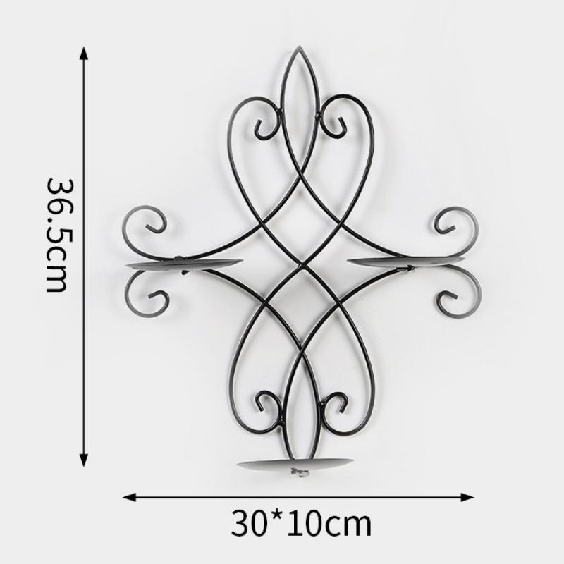

2 шт. Европейский настенный подсвечник, настенный бра, железный подсвечник, геометрические художественные линии, украшение стены для дома, гостиной 2pcs чёрный