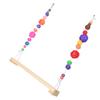 Chicken Swing Toy Suspensible Wooden Chicken Perch Pet Swing Toy Durable Flat Bar
