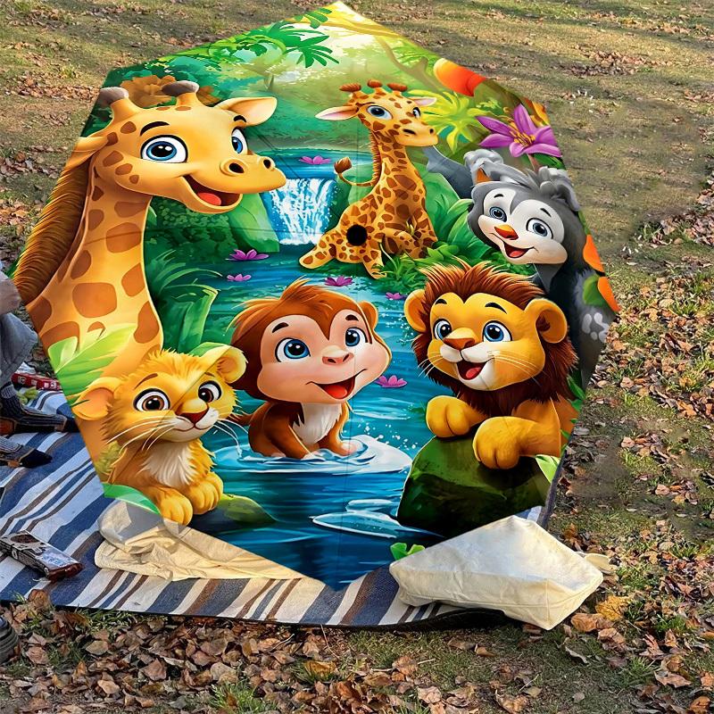 1PC Jungle Animals Umbrella-8-Rib Reinforced, Automatic Open, Lightweight & Durable, Fashion Accessory for Outdoor, H0413