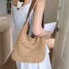 Lazy Wind Large Capacity Straw Woven Bag Women's Seaside Vacation Woven Shoulder Bag Simple High-end Tote Bag