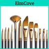 Pcs Brush Nylon 12 Bristle Set Nylon Flat Brushes Watercolor Brushes Oil Paint Artists Amateur Acrylic Painting