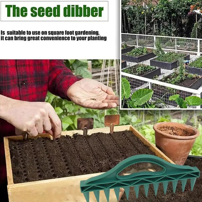 Garden Seed Planter Soil Punch Tool Quick Hole Digger Vegetable Planting Spacing Dibber