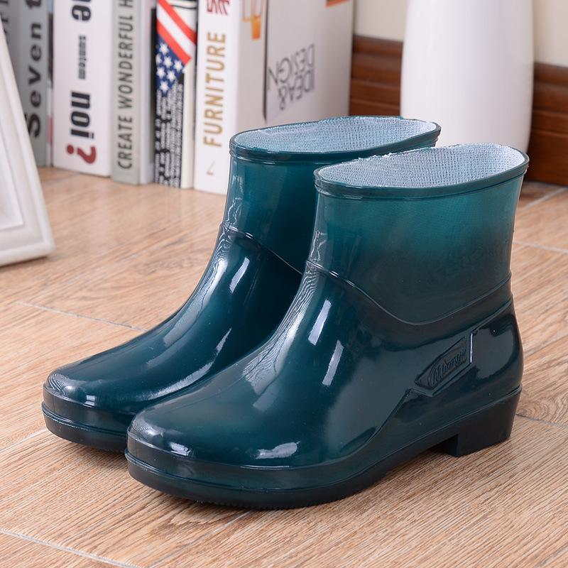 

Водная обувь низкая труба дождевая обувь женская мода женские резиновые сапоги теплые и водонепроницаемые съемные пвх женские нескользящие 41